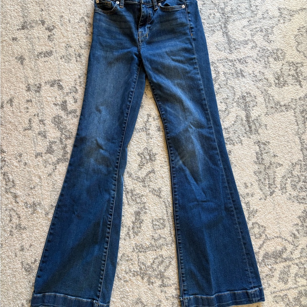 7 For All Mankind Dark Blue Flare Jeans